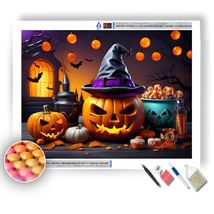 Halloween Party Vector Illustration- Diamond Painting Kit - £15.99 GBP+