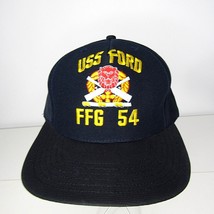 Vintage US Navy USS Ford FFG-54 Decommissioned Snapback Hat Navy Blue - £16.44 GBP