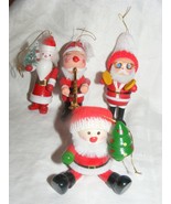 Vintage 4 Wooden Christmas Ornaments Santa Playing Horn &#39;88 Dankin Santa... - €21,10 EUR