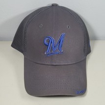 Milwaukee Brewers Fitted Hat Med Large OS MLB Embroidered Baseball Cap Gray - $14.91