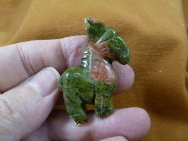 (Y-BUR-581) Green orange Donkey mule burro gemstone figurine burros donkeys - $355.79 MXN