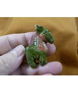(Y-BUR-581) Green orange Donkey mule burro gemstone figurine burros donkeys - $18.69