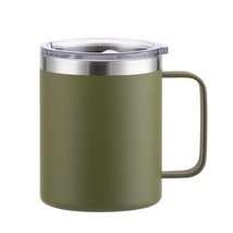 Golandstar 12oz Stainless Steel Handle Cups with Lid Wine Glasses Tumbler Mug Cu - $19.59