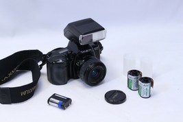 Minolta Maxxum SPxi SLR 35mm Film Camera Flash Len 2 Rolls Fuji 400 Film - £15.36 GBP