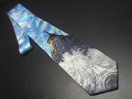 Steven Harris Neck Tie The Religious Church On A Rock Rising Up From the Sea - £9.50 GBP