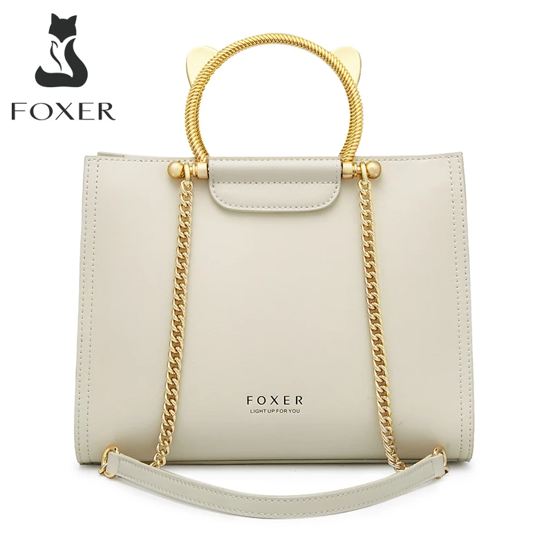 New Fashion Commuter Chain Tote Bag Metal Ring Handbag Summer Ladies Leather Lar - $187.83