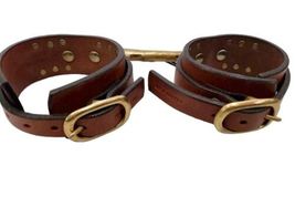 Fleet ILYA Brown Leather Wrist Cuffs Made in UK England image 5
