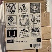 Stampin Up! Cute By The Inch Rubber Stamp Set Of 9 Hostess Alphabet Owl ... - $4.80