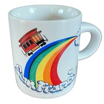 Vintage San Francisco Rainbow ESPRESSO Mug Clouds Trolley Pride - £13.84 GBP