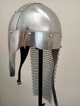 Viking Helmet with Chainmail Medieval Norman Knight Battle Armor Costume... - £89.08 GBP