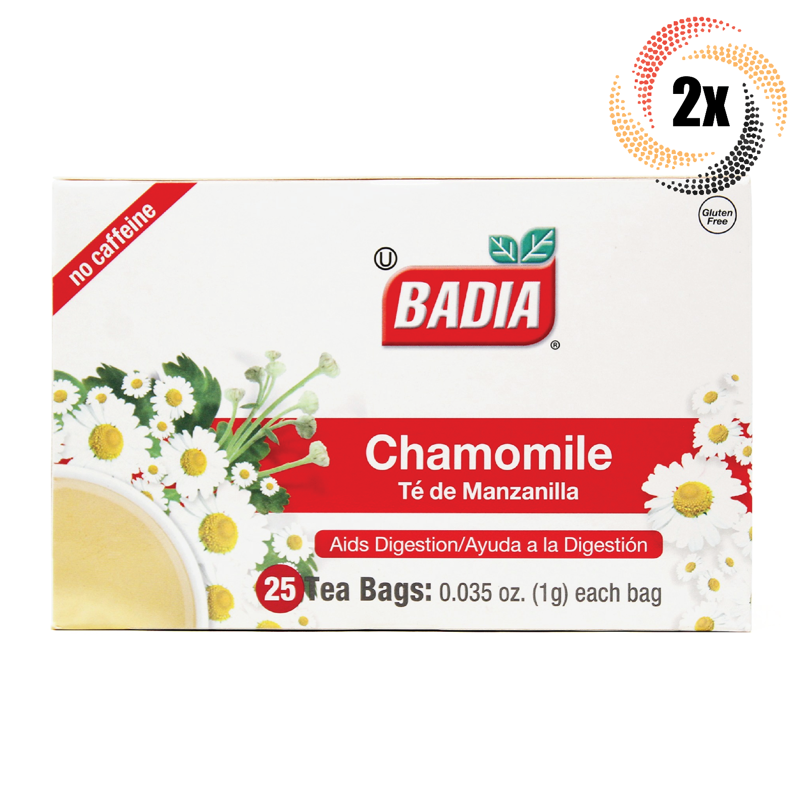 2x Boxes Badia Chamomile Tea Aids Digestion | 25 Bags Per Box | Té de Manzanilla - $14.31