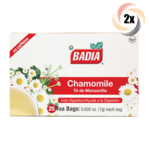 2x Boxes Badia Chamomile Tea Aids Digestion | 25 Bags Per Box | Té de Manzanilla - £11.43 GBP