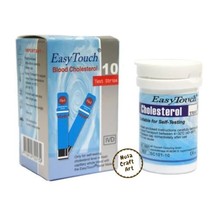 Easy Touch Test Strips For Cholesterol Level Check - 10 Test Strips - £22.01 GBP
