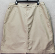 Coldwater Creek Straight &amp; Pencil Skirt Womens Large Tan Cotton Vented Pockets - £15.89 GBP