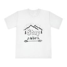 Unisex Classic Crewneck T-Shirt with Hand-Drawn &quot;Stay Wild&quot; Graphic - £25.08 GBP+