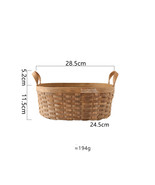 Size: Medium - Hand-woven Old Carbonized Wood Chip Handle Storage Basket - £48.95 GBP