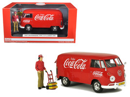1963 Volkswagen Type 2 (T1) &quot;Coca-Cola&quot; Cargo Van with Delivery Driver Figurine  - £58.23 GBP