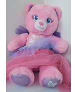 Build A Bear Pink Beary Fairy Friends Teddy Plush Plushie BABW Dress 16&quot;... - $19.00