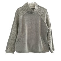 Prana Pullover Sweatshirt Sweater Mock Neck Gray Sherpa Size Medium - £21.23 GBP