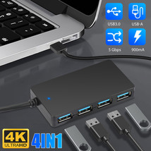 High Speed 4 Port USB 3.0 Multi HUB Splitter Expansion Desktop PC Laptop Adapter - £13.42 GBP