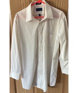 TOWNCRAFT Long Sleeved Men&#39;s Dress Shirt Ivory XL  32/33  17-17 1/2 Neck - $14.89