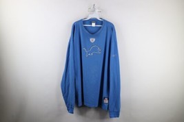 Vintage Reebok Mens 3XL Distressed Detroit Lions Football Long Sleeve T-Shirt - £38.22 GBP