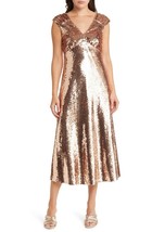 239D5585 Adelyn Rae Konnie Sequin Midi knot Back Midi Dress SZ XS Liquid... - $60.98