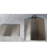Stainless Steel Business Card Holders 3 and 4 Hip Flasks 6oz for Engraving - $29.95