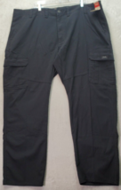 Wrangler Authentics Cargo Pants Men&#39;s Size 46 Black Cotton Pockets Straight Leg - £21.78 GBP