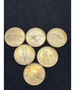 6 Stuck Shell Token Apollo 8 11 Da Vinci Piccard Zeppelin Heinkel HE178 - $496.59 MXN