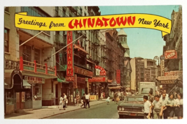 Greetings from Chinatown Street View New York NY Dexter UNP Postcard c1960s - £4.69 GBP