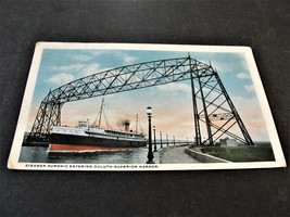 Steamer Huronic entering Duluth-Superior Harbor, Minnesota- 1920s Postcard. - £13.00 GBP
