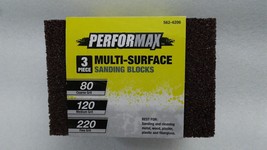Performax 3 Pack Multi-Surface Wet/Dry Sanding 80/120/220 Grit 4&quot;x2-3/4&quot;... - £8.75 GBP