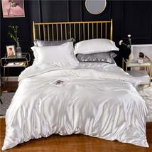 White Ivory Luxury Silk Bedding Set. Include Silk Duvet Cover, Silk Pillow Sham  - £78.94 GBP