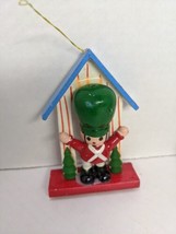 Lot Of (4) Vintage Christmas Wooden Toy Hanging Ornaments 2-4&quot; - £39.46 GBP