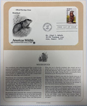 American Wildlife Mail Cover FDC &amp; Info Sheet Woodchuck 1987 - $9.85