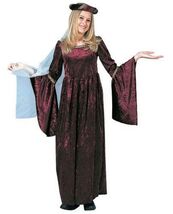 Girls Burgundy Lady Costume Med 8-10 Medieval Renaissance Damsel Guineve... - $31.84 CAD