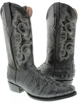 Mens Western Boots Crocodile Tail Pattern Leather Cowboy Rodeo J Toe Botas - £87.10 GBP