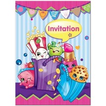 Shopkins Party Invitations Birthday Supplies 8 Per Package New - £2.35 GBP