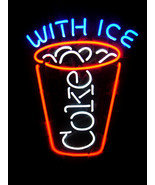 Coca Cola Coke With Ice Beer Bar Neon Light Sign 17&quot; x 10&quot; - £390.13 GBP