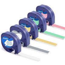 5-Pack Replace For Dymo Label Maker Refills Color Letratag Plastic Label... - $28.49