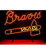MLB Atlanta Braves Baseball Beer Bar Neon Light Sign 17&quot; x 13&quot; - £390.13 GBP