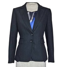 Black and Silver Pinstripe Blazer Jacket Size 4 Petite  - £19.78 GBP