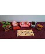 Fisher Price Loving Family Deluxe Living Room Set Sofa Table Bookcase Pl... - £15.70 GBP