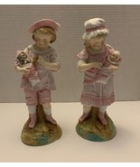 1900-1919 Vintage Girl And Girl Porcelain Figurines ~Holding  Baby And C... - $1,523.16 MXN
