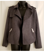 Women&#39;s Philosophy Faux Leather Jacket Gray (Smoke) Size S NWT MSRP $88 - $49.45