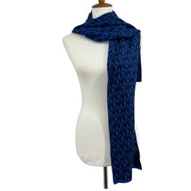 Michael Kors winter Scarf blue with signature MK print in black acrylic  - £21.14 GBP