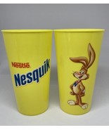 2 Nesquik Bunny Yellow Tall Plastic Cups Tumblers Rabbit Nestle Nesquick... - $19.56