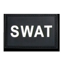 Tactical Swat 3-D Rubber 3&quot; X 2&quot; White Black Patch With Hook Loop - £23.72 GBP