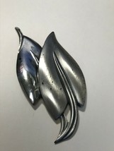 Vintage Large Beau Sterling Signed Silver Double Leaf Pin Brooch – marked on bac - £17.89 GBP